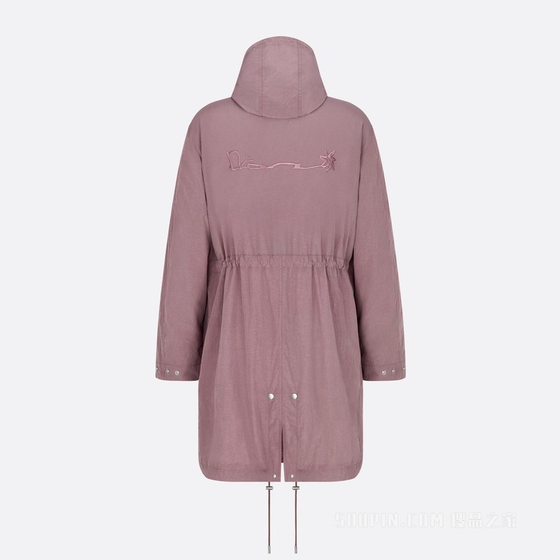 CACTUS JACK DIOR 连帽派克大衣 淡紫色科技帆布