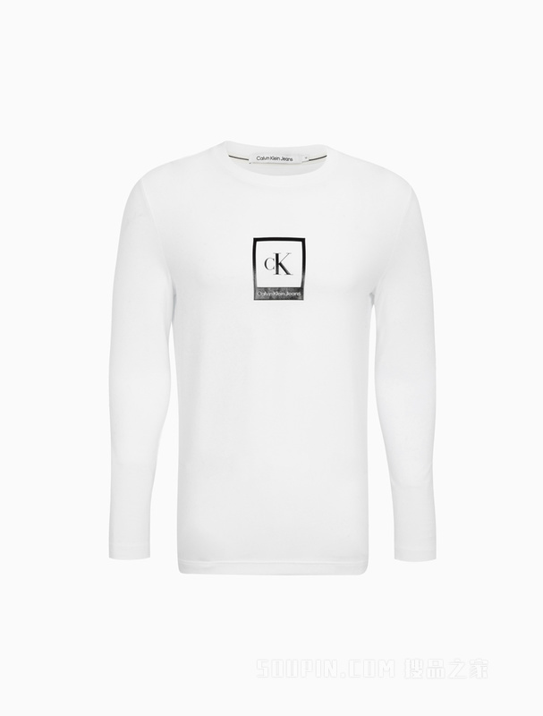 Calvin Klein 22秋冬新款男士休闲印花LOGO透气打底修身长袖T恤J322330