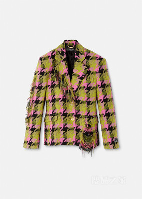 Medusa磨边粗花呢西装外套