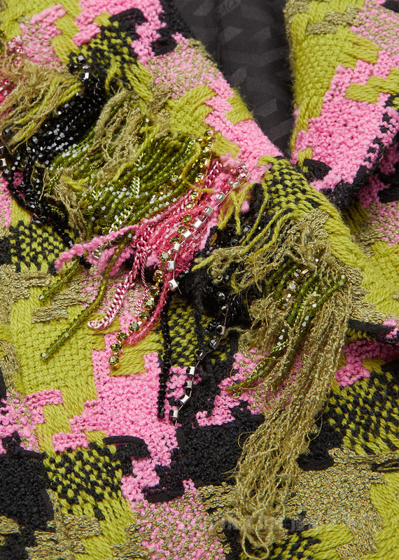 Medusa磨边粗花呢西装外套