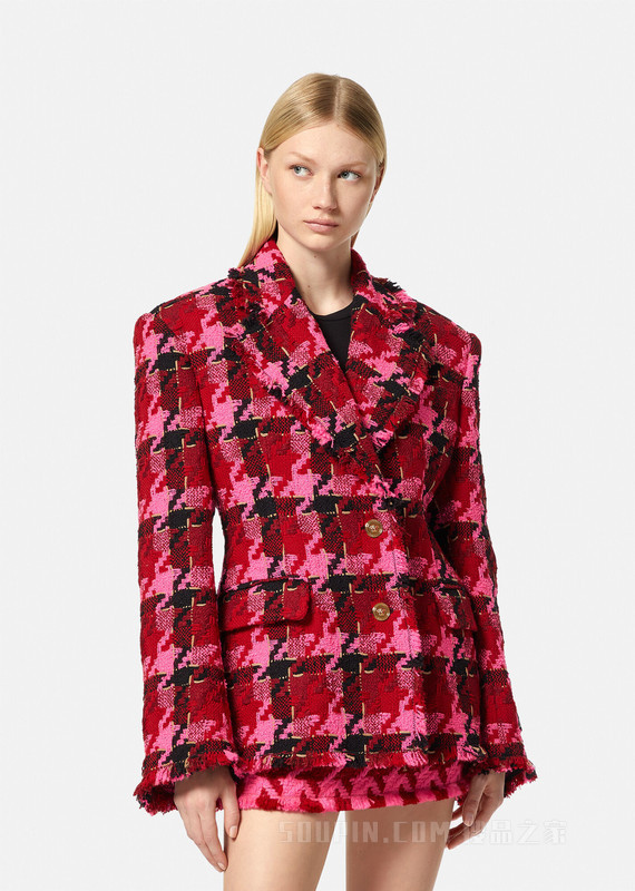 Medusa格纹粗花呢西装外套