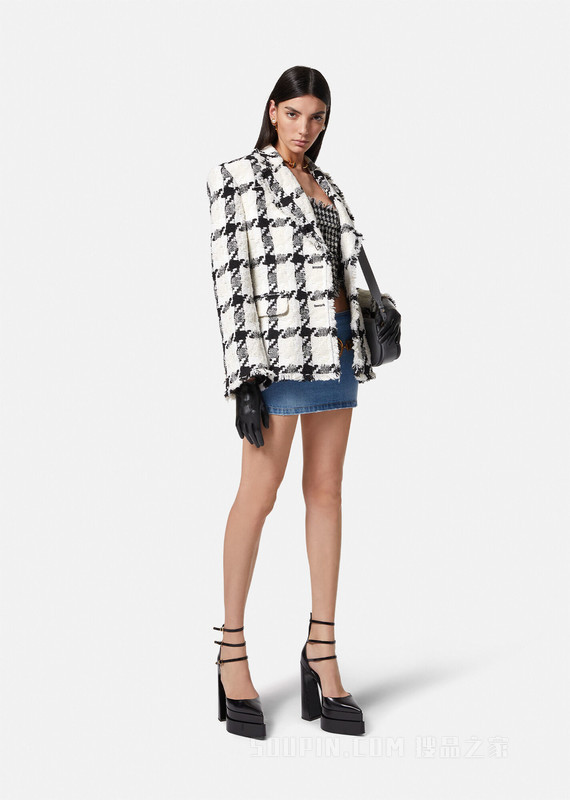 Medusa格纹粗花呢西装外套