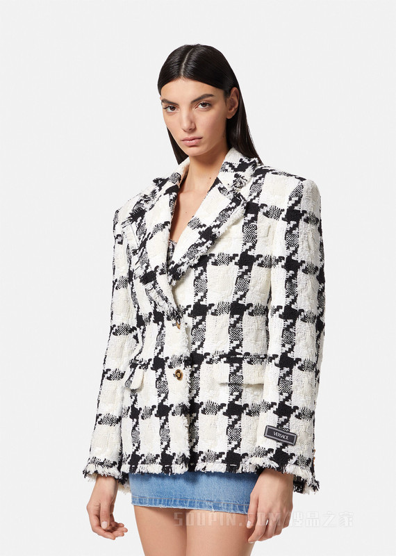 Medusa格纹粗花呢西装外套
