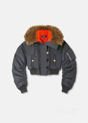 短款羊毛飞行员羽绒夹克