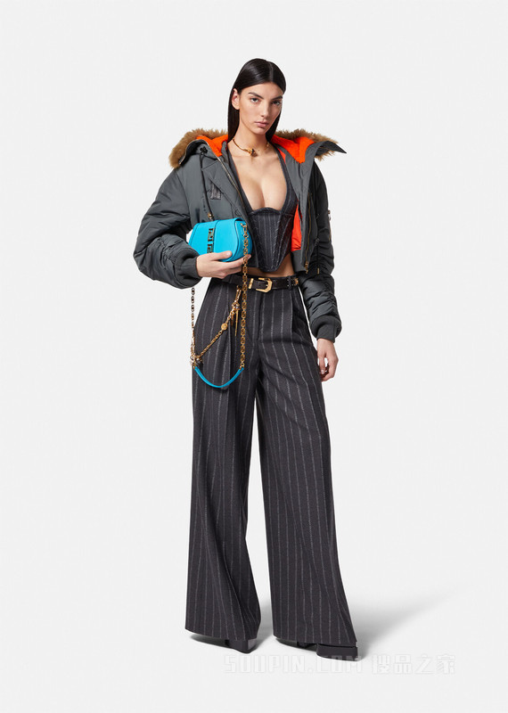 短款羊毛飞行员羽绒夹克