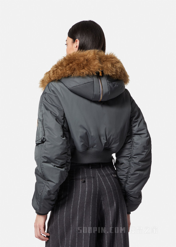 短款羊毛飞行员羽绒夹克