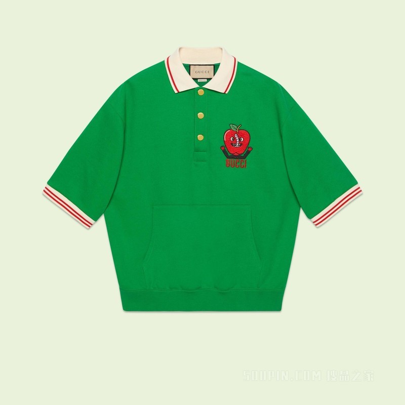 饰贴饰棉质卫衣 绿色