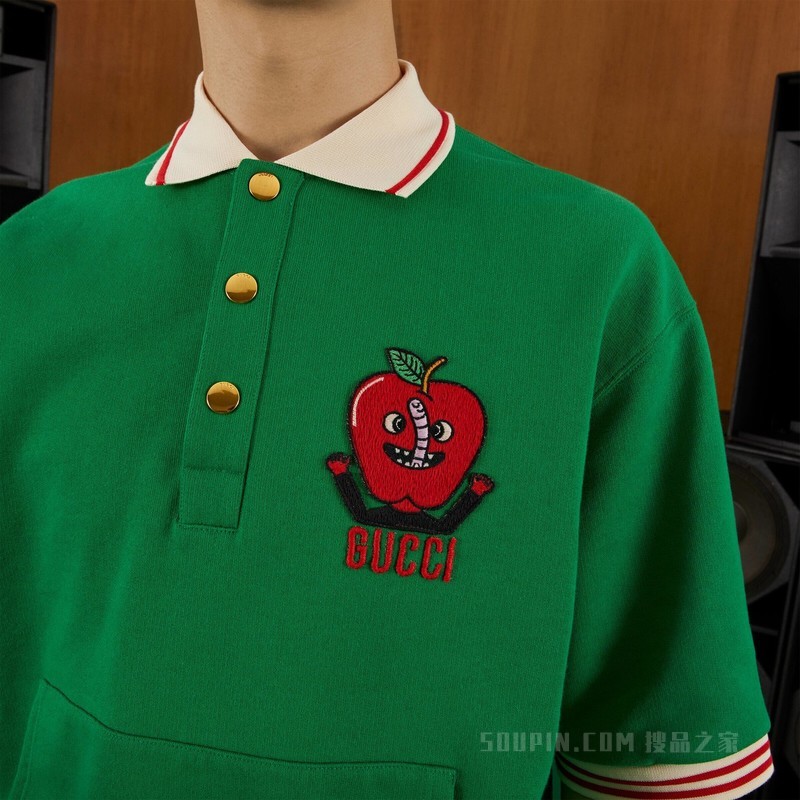 饰贴饰棉质卫衣 绿色