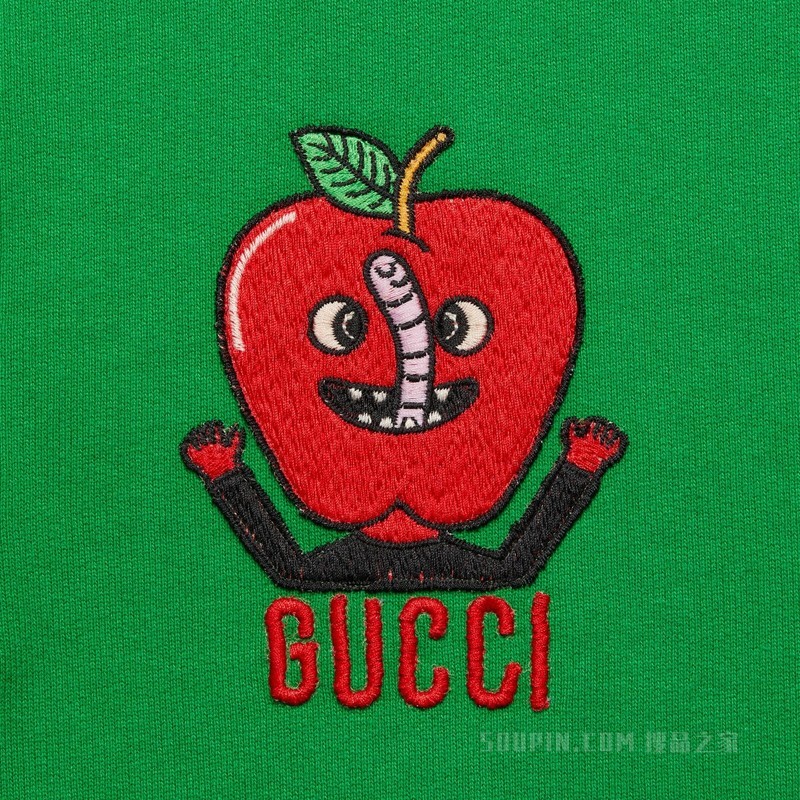 饰贴饰棉质卫衣 绿色