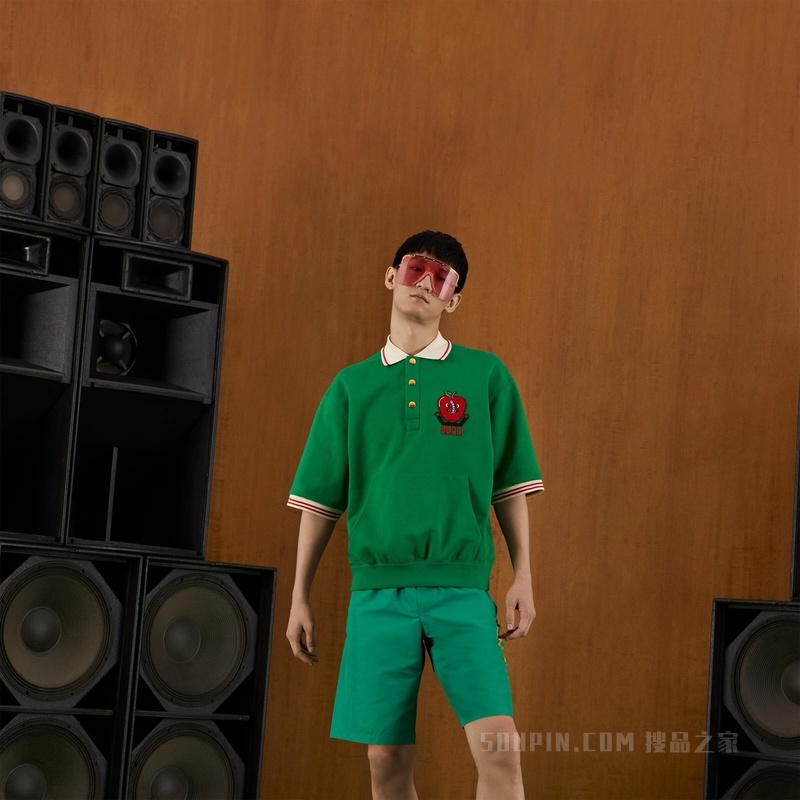 饰贴饰棉质卫衣 绿色