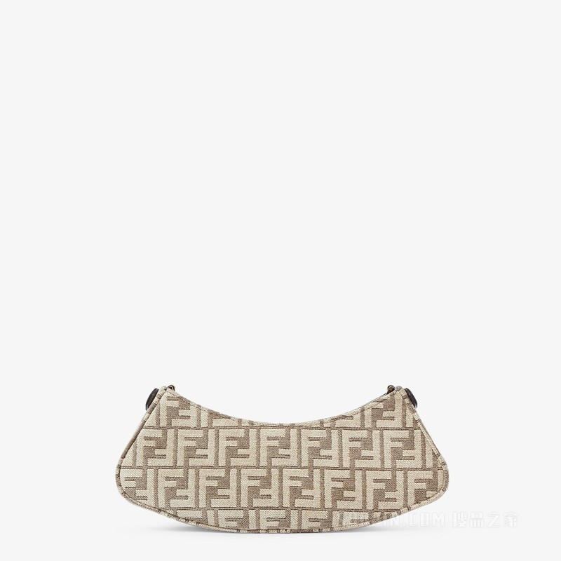 Fendi O'Lock Swing 鸽子灰织锦布料手拿包