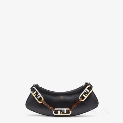 Fendi O'Lock Swing 黑色皮革手拿包