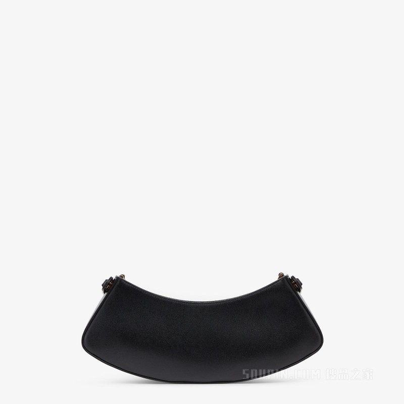 Fendi O'Lock Swing 黑色皮革手拿包