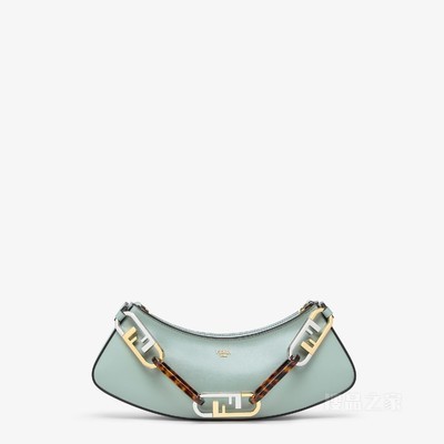 Fendi O'Lock Swing 薄荷绿皮革手拿包