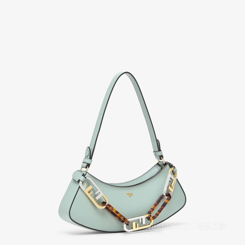 Fendi O'Lock Swing 薄荷绿皮革手拿包
