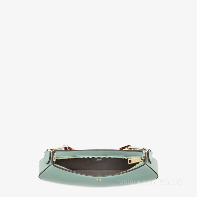 Fendi O'Lock Swing 薄荷绿皮革手拿包