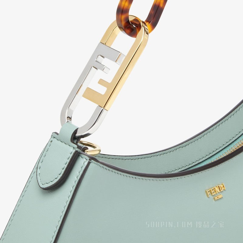 Fendi O'Lock Swing 薄荷绿皮革手拿包