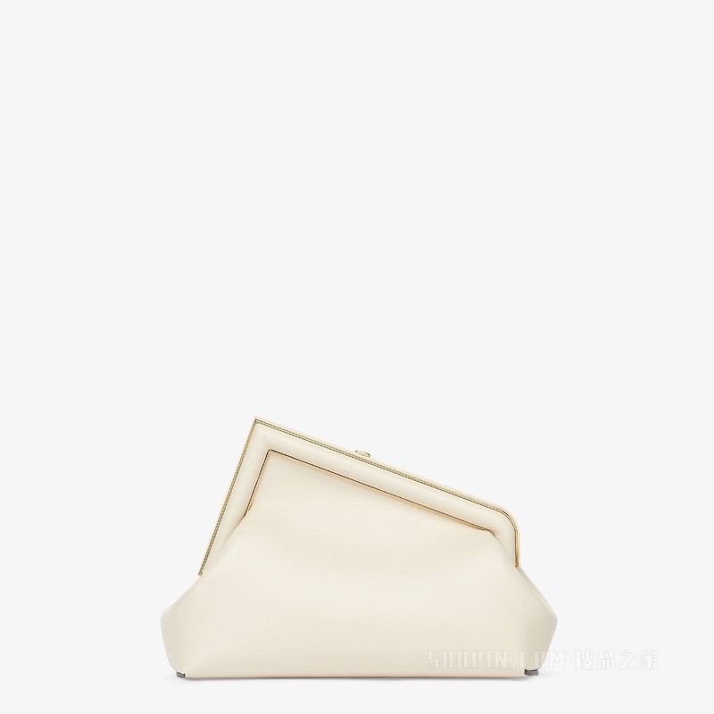 Fendi First小号手袋 山茶花白皮革手袋