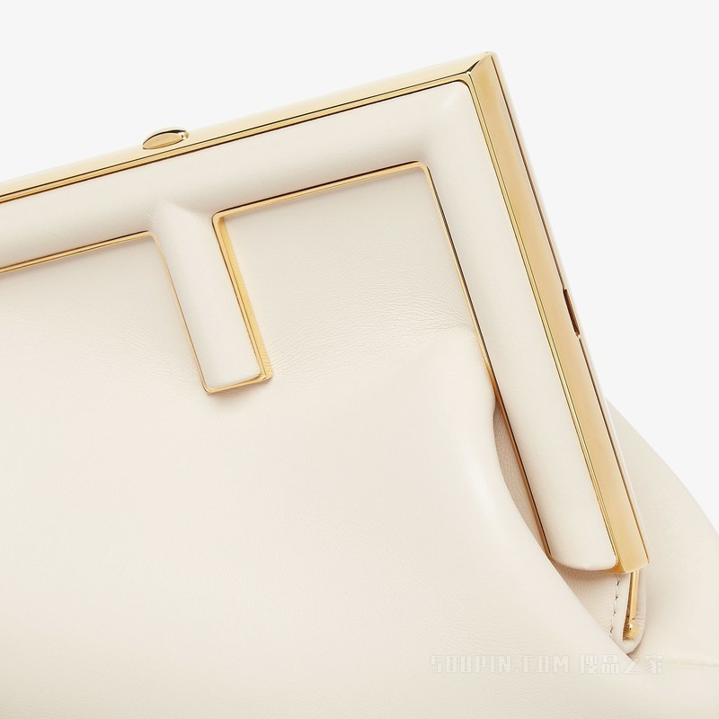 Fendi First小号手袋 山茶花白皮革手袋