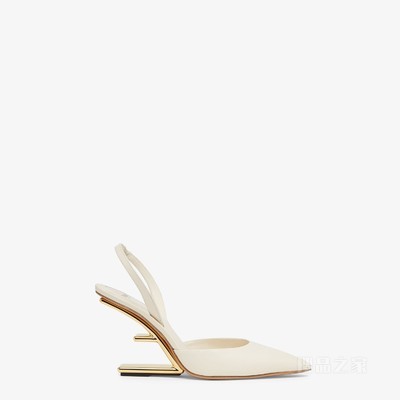 Fendi First 白色皮革高跟露跟鞋