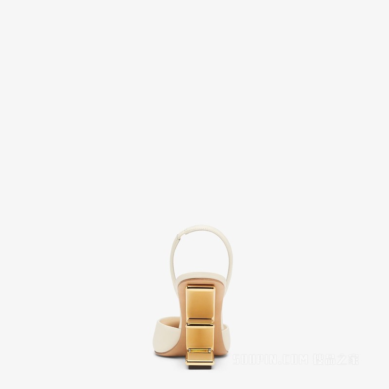Fendi First 白色皮革高跟露跟鞋