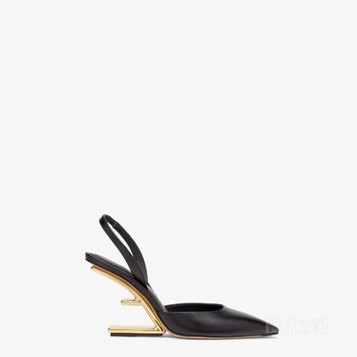 Fendi First 黑色皮革高跟露跟鞋