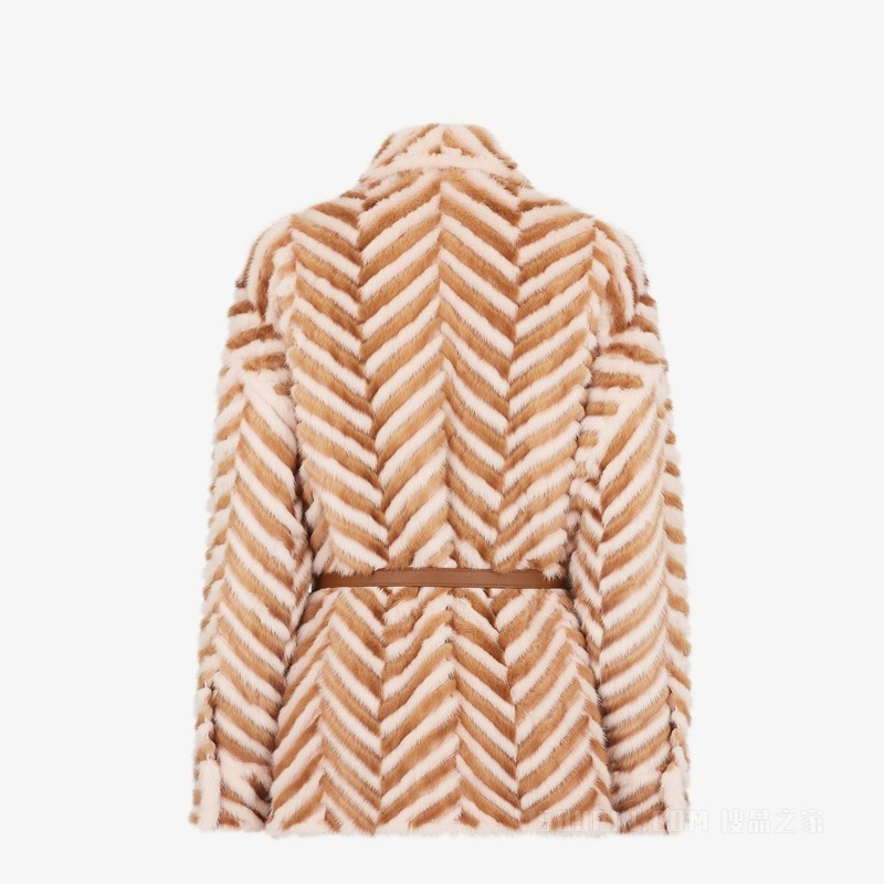 夹克 拼色貂毛夹克