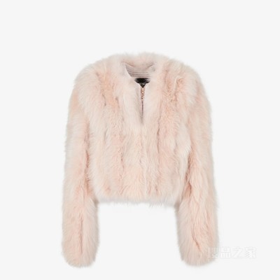 飞行员夹克 粉红色狐狸皮草夹克