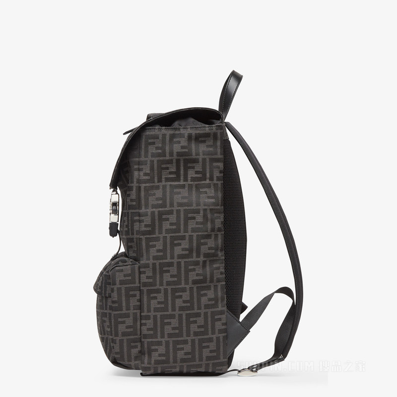 Fendiness中号背包 黑色FF布料背包