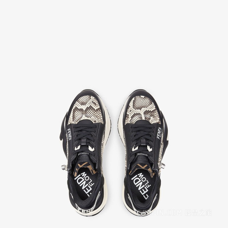 Fendi Flow 黑色皮革低帮鞋