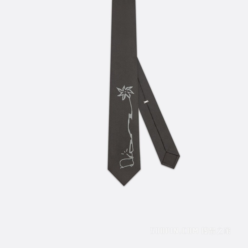 CACTUS JACK DIOR 领带 灰色桑蚕丝