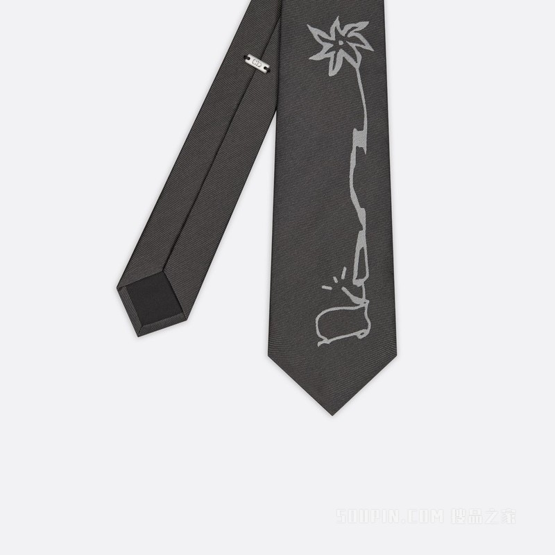 CACTUS JACK DIOR 领带 灰色桑蚕丝