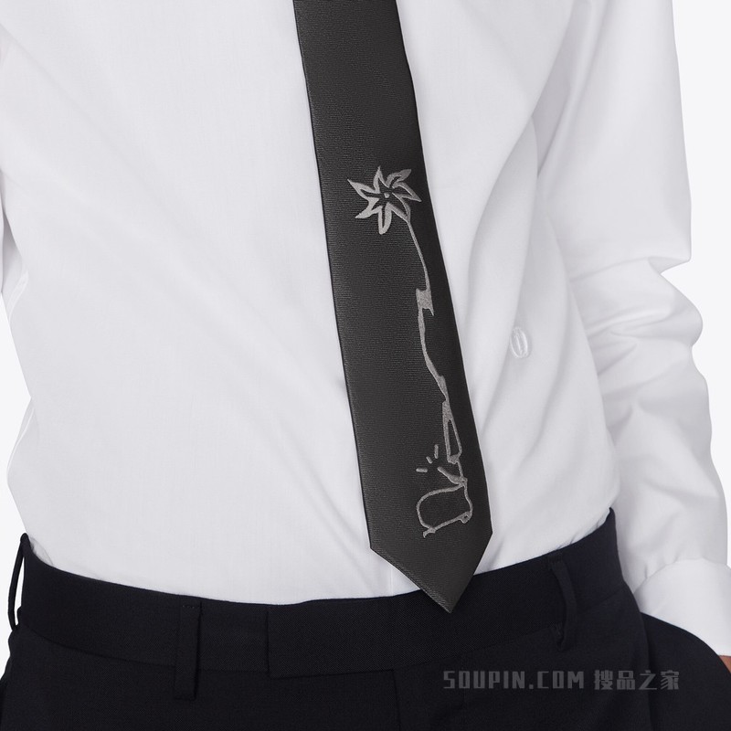 CACTUS JACK DIOR 领带 灰色桑蚕丝