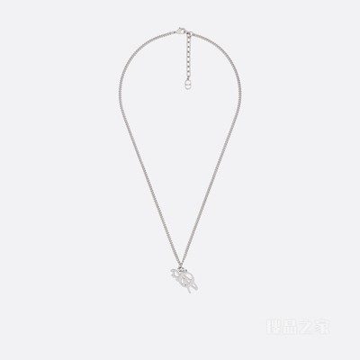 CACTUS JACK DIOR 吊坠项链 银色饰面黄铜, 白色树脂和仿水晶装饰