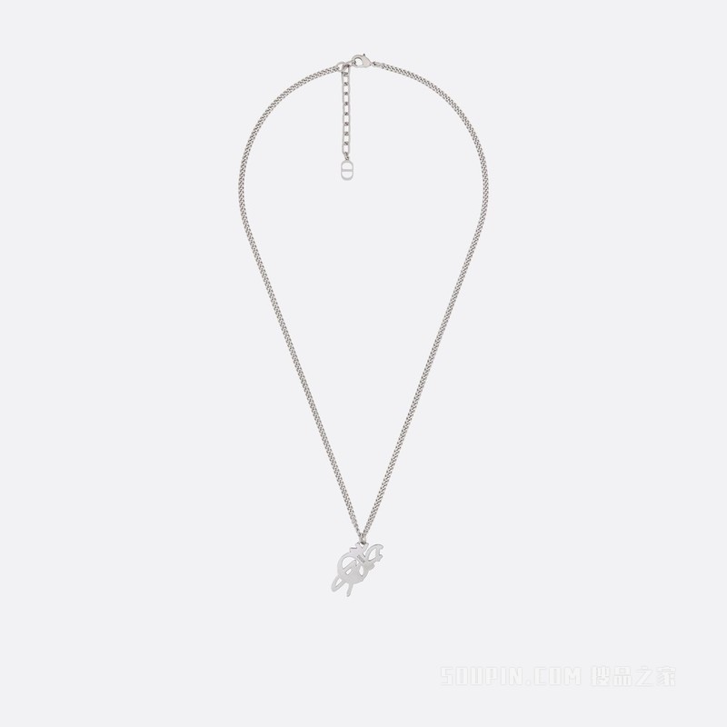 CACTUS JACK DIOR 吊坠项链 银色饰面黄铜, 白色树脂和仿水晶装饰