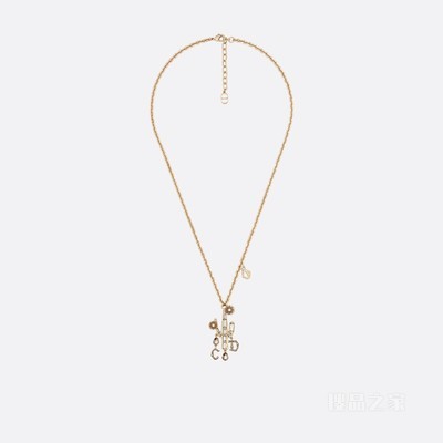 CACTUS JACK DIOR 吊坠项链 金色饰面黄铜和白色仿水晶装饰