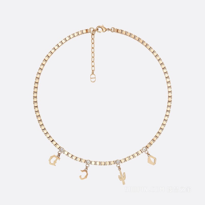 CACTUS JACK DIOR 项链 金色饰面黄铜和白色仿水晶装饰