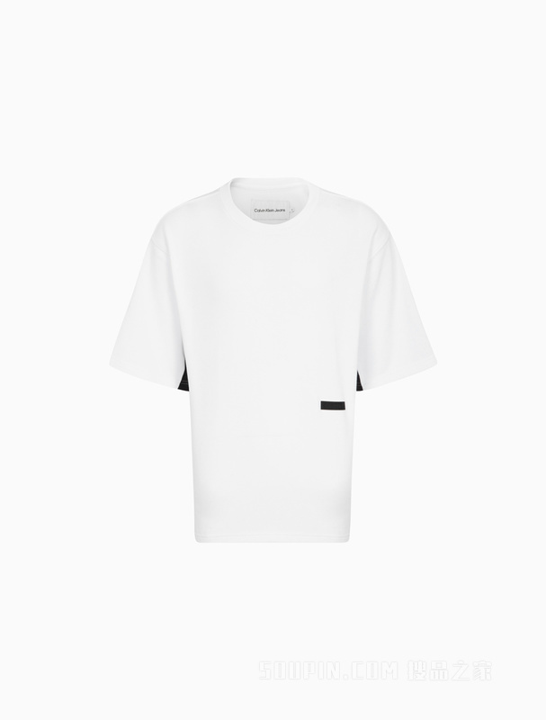 Calvin Klein 22春夏男女情侣中性休闲印花LOGO透气短袖卫衣J400207