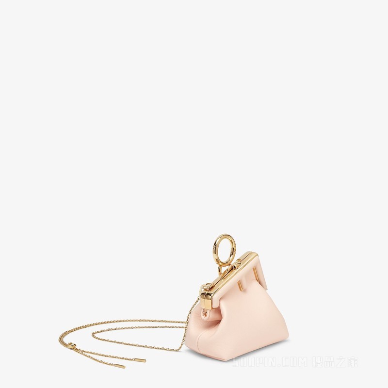 Fendi First吊饰Nano版 浅粉红色纳帕皮革吊饰