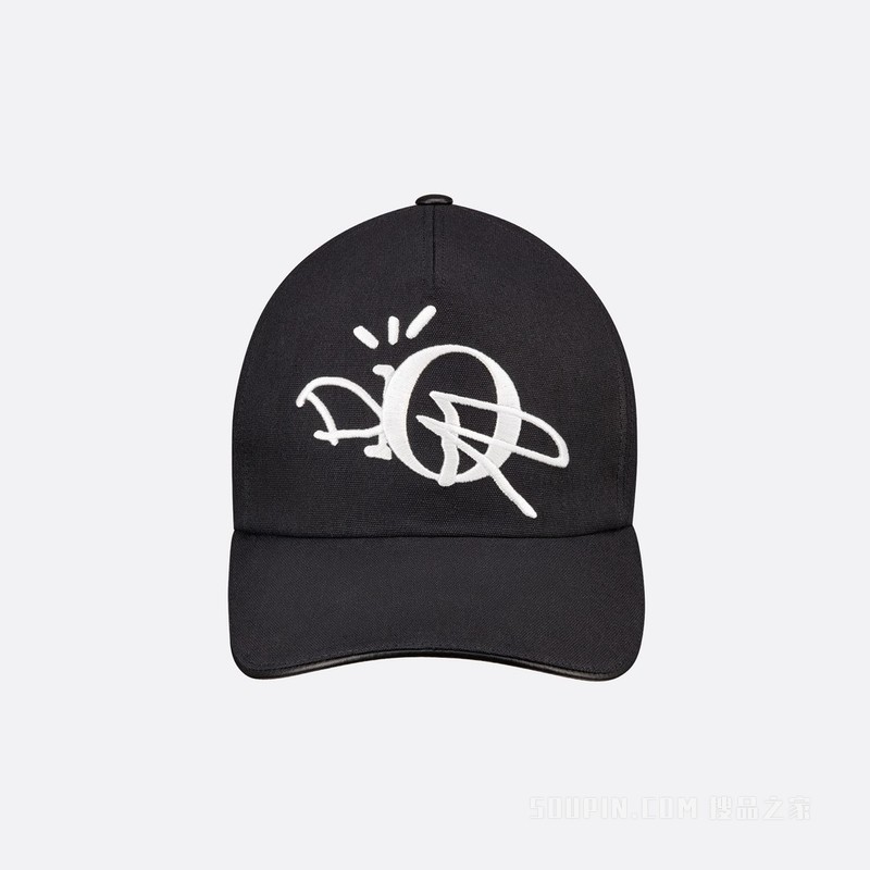 CACTUS JACK DIOR 棒球帽 黑色棉质帆布