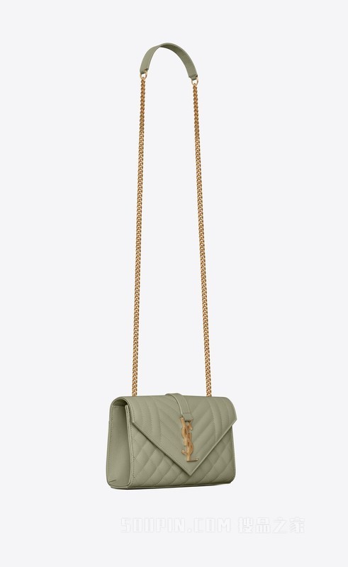 Envelope小号mix matelassé粒面压印皮革链条包