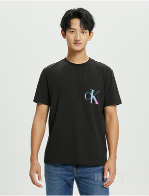 Calvin Klein 22初秋男士时尚圆领渐变色字母印花透气短袖T恤J321660