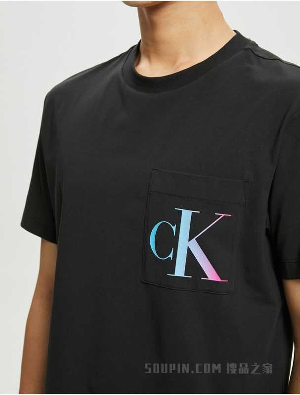 Calvin Klein 22初秋男士时尚圆领渐变色字母印花透气短袖T恤J321660