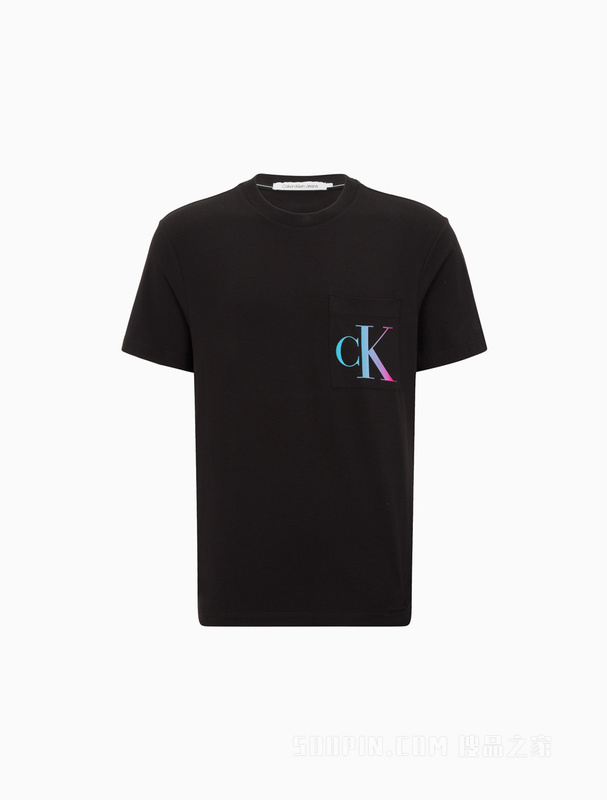Calvin Klein 22初秋男士时尚圆领渐变色字母印花透气短袖T恤J321660