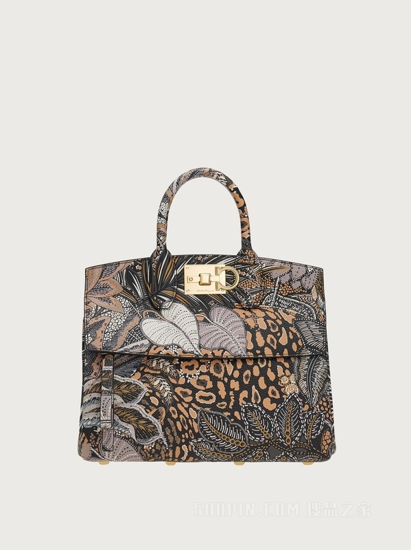 FERRAGAMO薄软绸印花STUDIO手袋（小号）