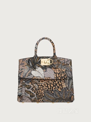 FERRAGAMO薄软绸印花STUDIO手袋（小号）