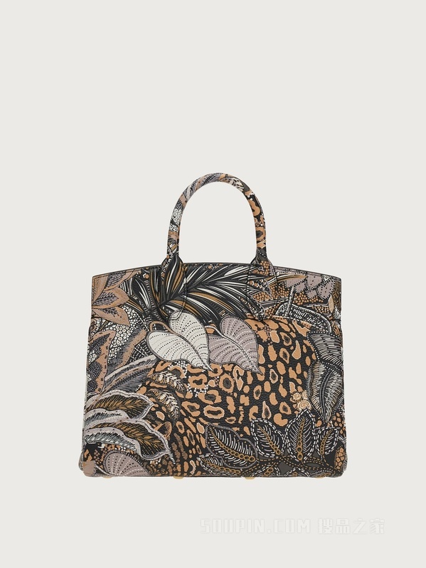 FERRAGAMO薄软绸印花STUDIO手袋（小号）