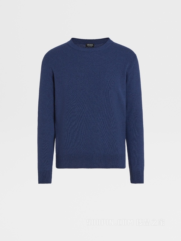 蓝色 Oasi Cashmere 圆领针织衫