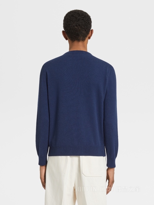 蓝色 Oasi Cashmere 圆领针织衫