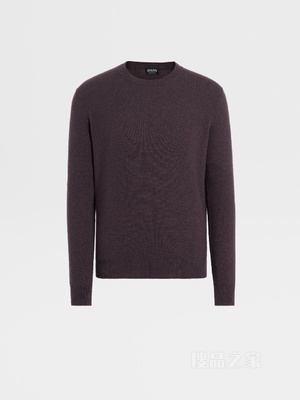 深紫色 Oasi Cashmere 圆领针织衫